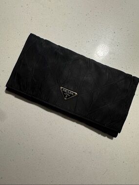 Prada Black Quilted Fold-Over Wallet